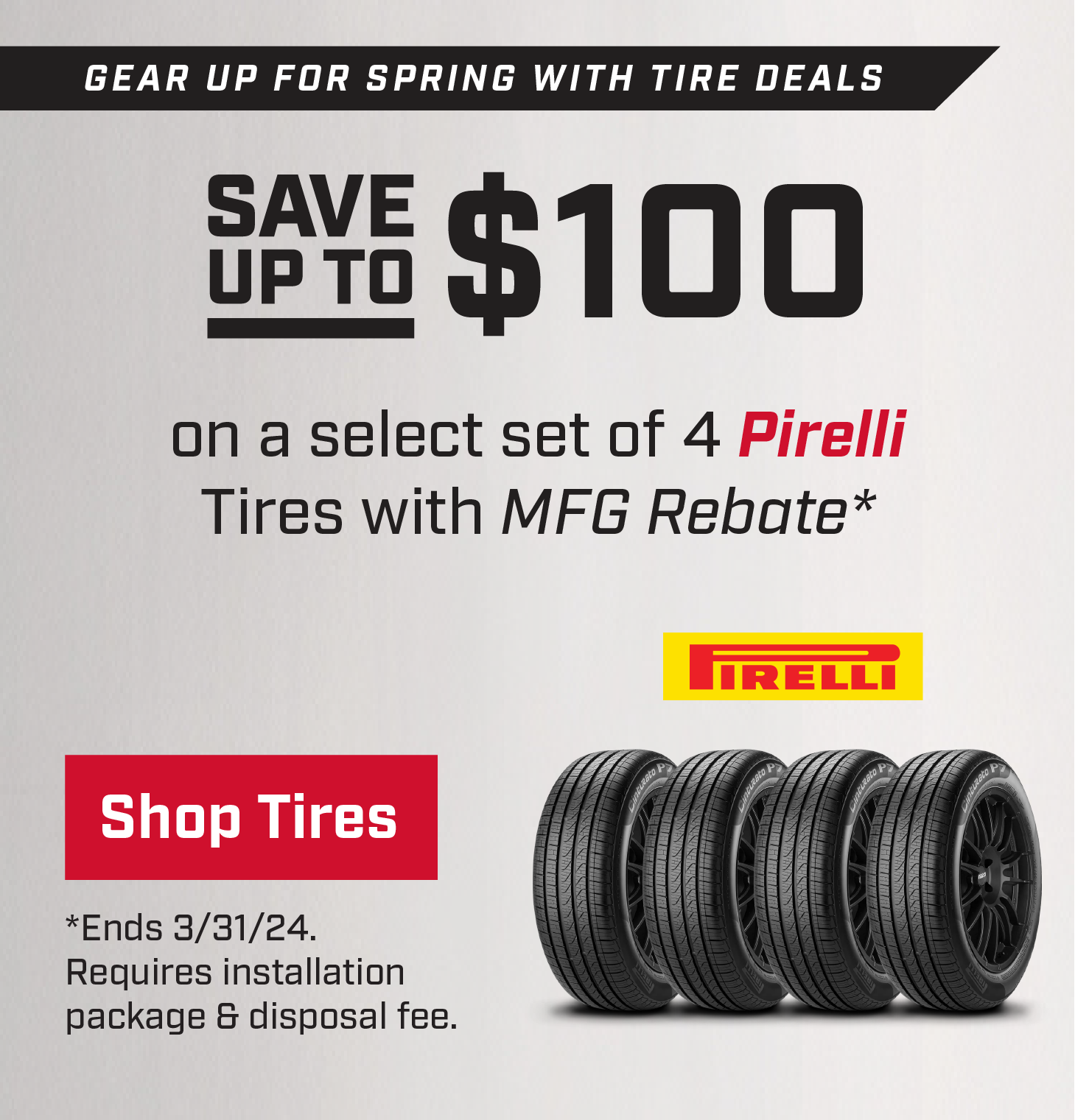 Save On Pirelli Tires