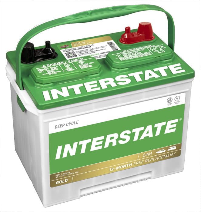 Interstate Batteries Marine Battery, Group Size 24, 550CCA