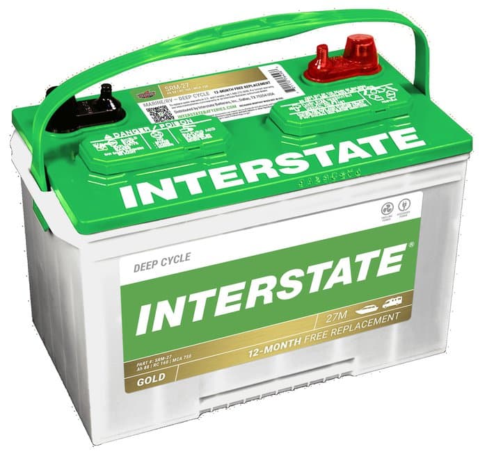 Interstate Batteries Marine Battery, Group Size 27, 600CCA