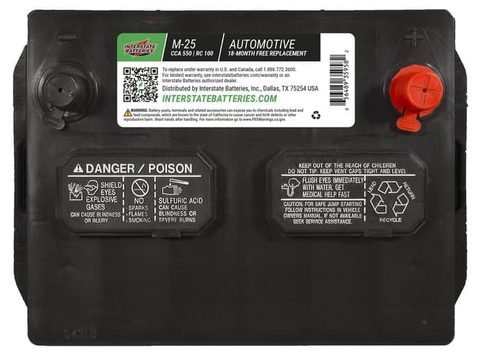 Interstate Batteries Flooded Battery, Group Size 25, 550CCA