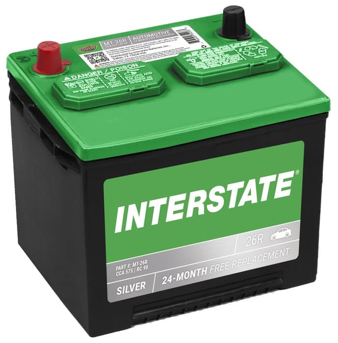 Interstate Batteries Flooded Battery, Group Size 26R, 575CCA