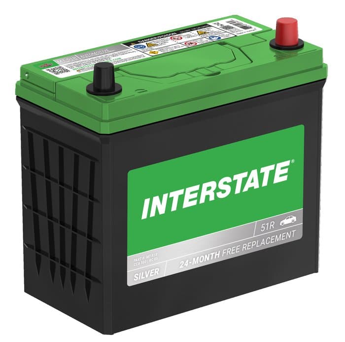 Interstate Batteries Flooded Battery, Group Size 51R, 500CCA