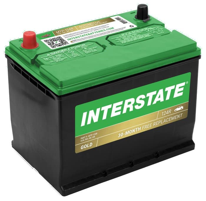 Interstate Batteries Flooded Battery, Group Size 124R, 700CCA