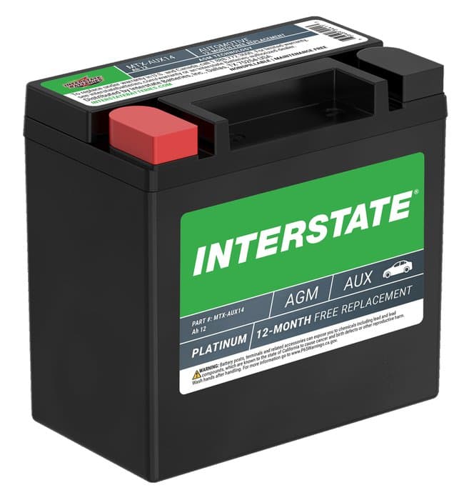 Interstate Batteries AGM 12V Battery, Group Size AUX14, 760A-CCA