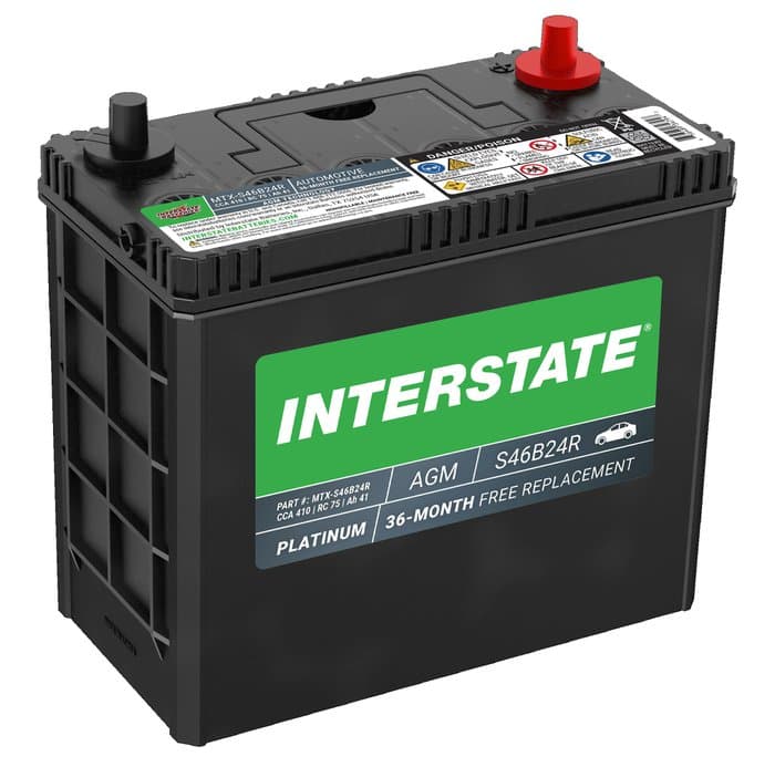 Interstate Batteries AGM 12V Battery, Group Size S46B24R, 410CCA