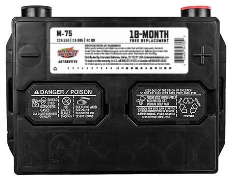 Interstate Batteries Flooded Battery, Group Size 75, 550CCA