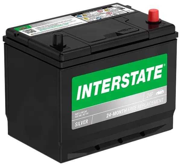 Interstate Batteries Flooded Battery, Group Size 24F, 600CCA