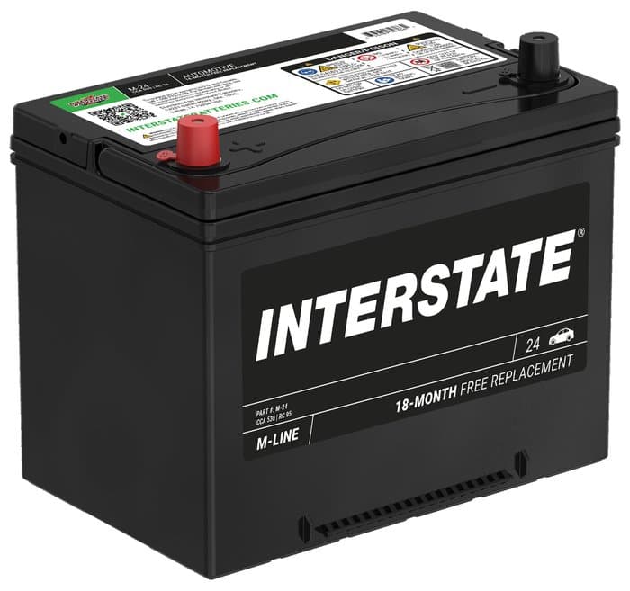 Interstate Batteries Flooded Battery, Group Size 24, 530CCA