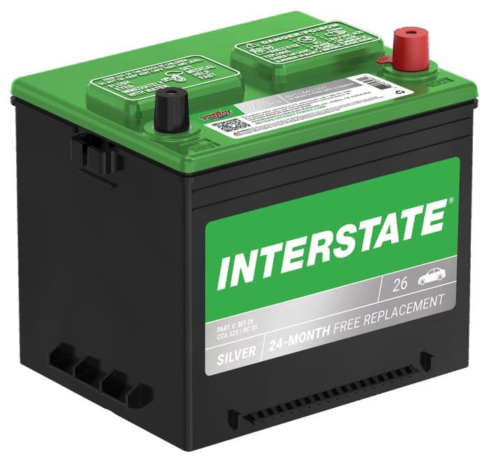 Interstate Batteries Flooded Battery, Group Size 26, 525CCA