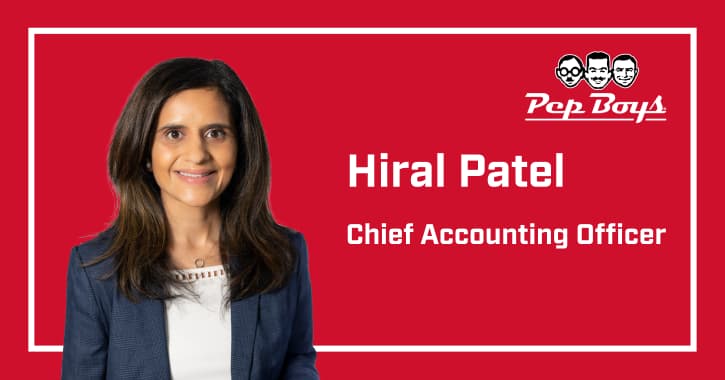 Pep Boys Appoints Hiral Patel as Chief Accounting Officer