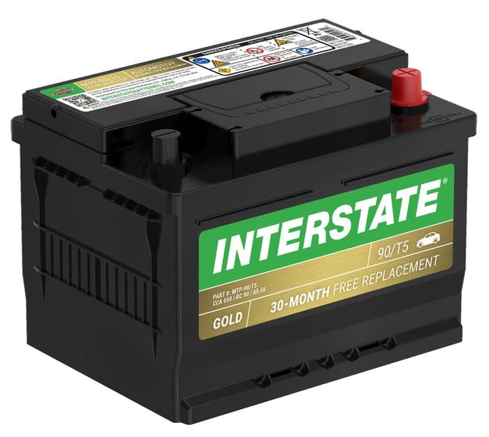 Interstate Batteries Flooded Battery, Group Size 90/T5, 650CCA