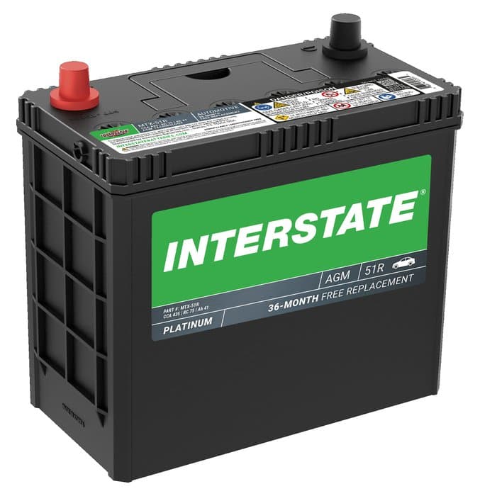 Interstate Batteries AGM Battery, Group Size 51R, 435CCA