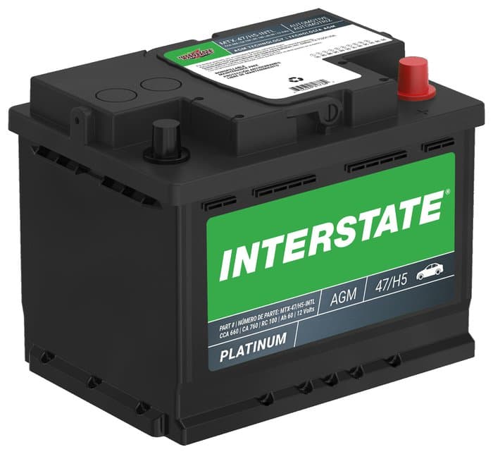 Interstate Batteries AGM Battery, Group Size 47/H5, 650CCA