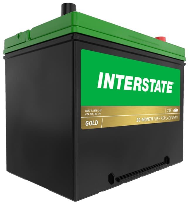Interstate Batteries Flooded Battery, Group Size 24F, 750CCA