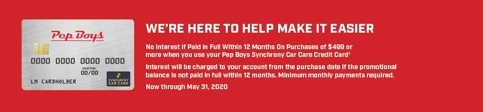 Pep Boys Credit Card Apply Today Pep Boys