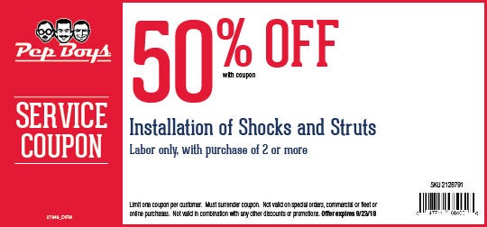Online Printable Coupons 50 Off Installation Of Shocks